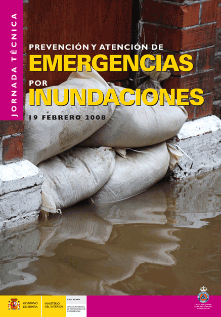 Cartel de las Jornadas tcnicas de inundaciones 2008
