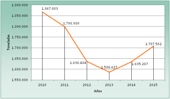 Gráfico: Toneladas Netas por año