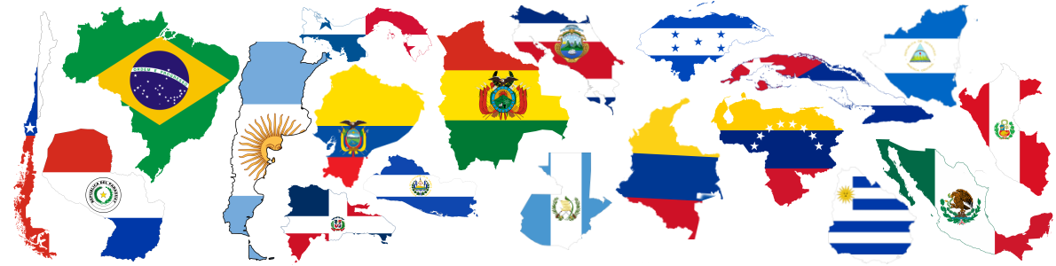 Imagen de las banderas de los paises de iberoaméricana