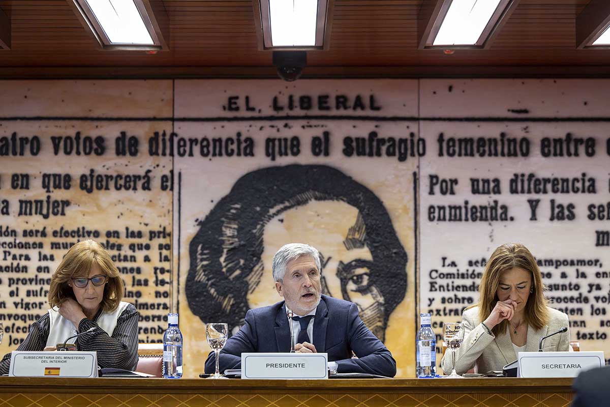 El ministro preside el Consejo Nacional junto a la subsecretaria y la directora general de Protección Civil y Emergencias.