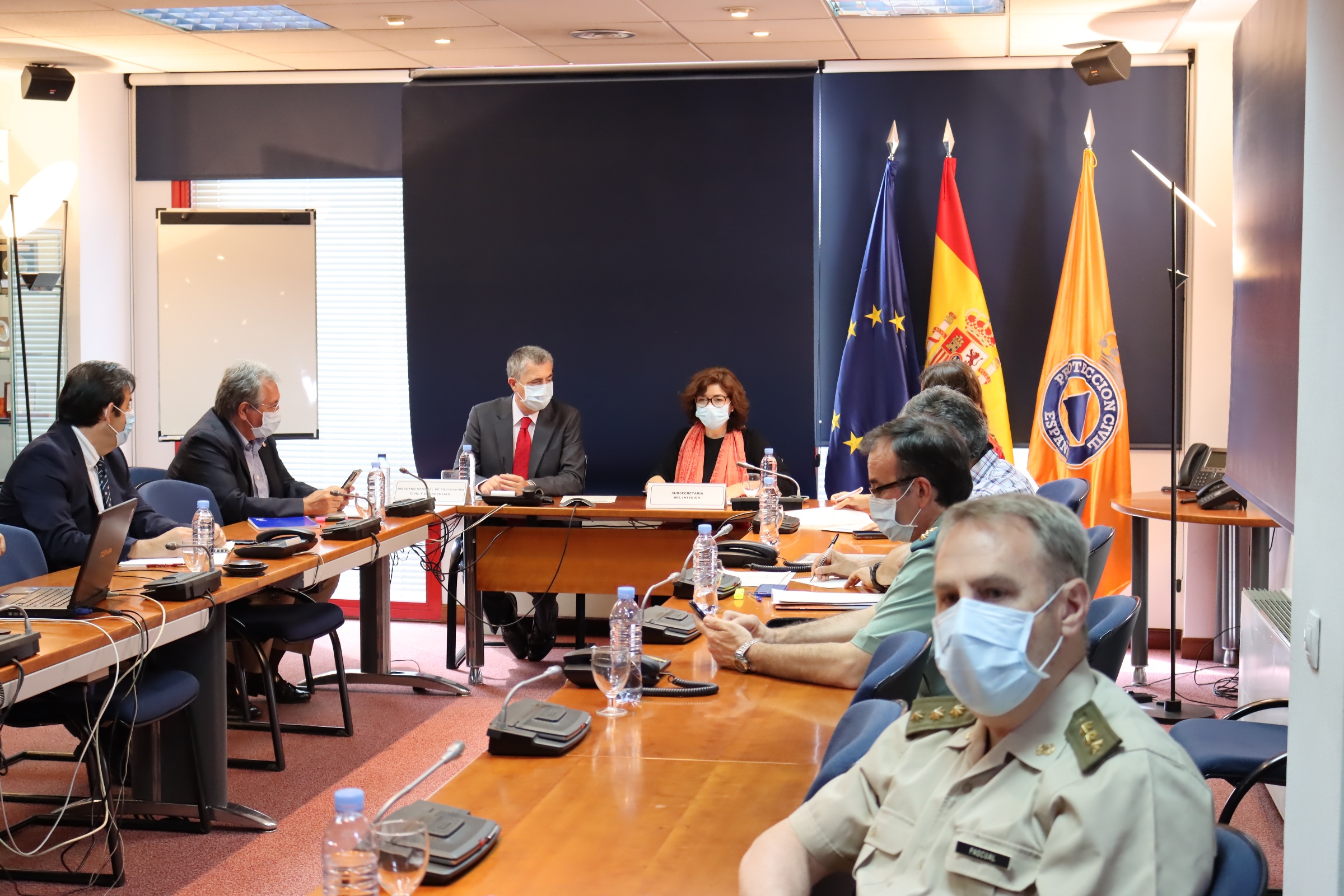Comité estatal de coordinación y dirección reunido en la dirección general de Protección Civil