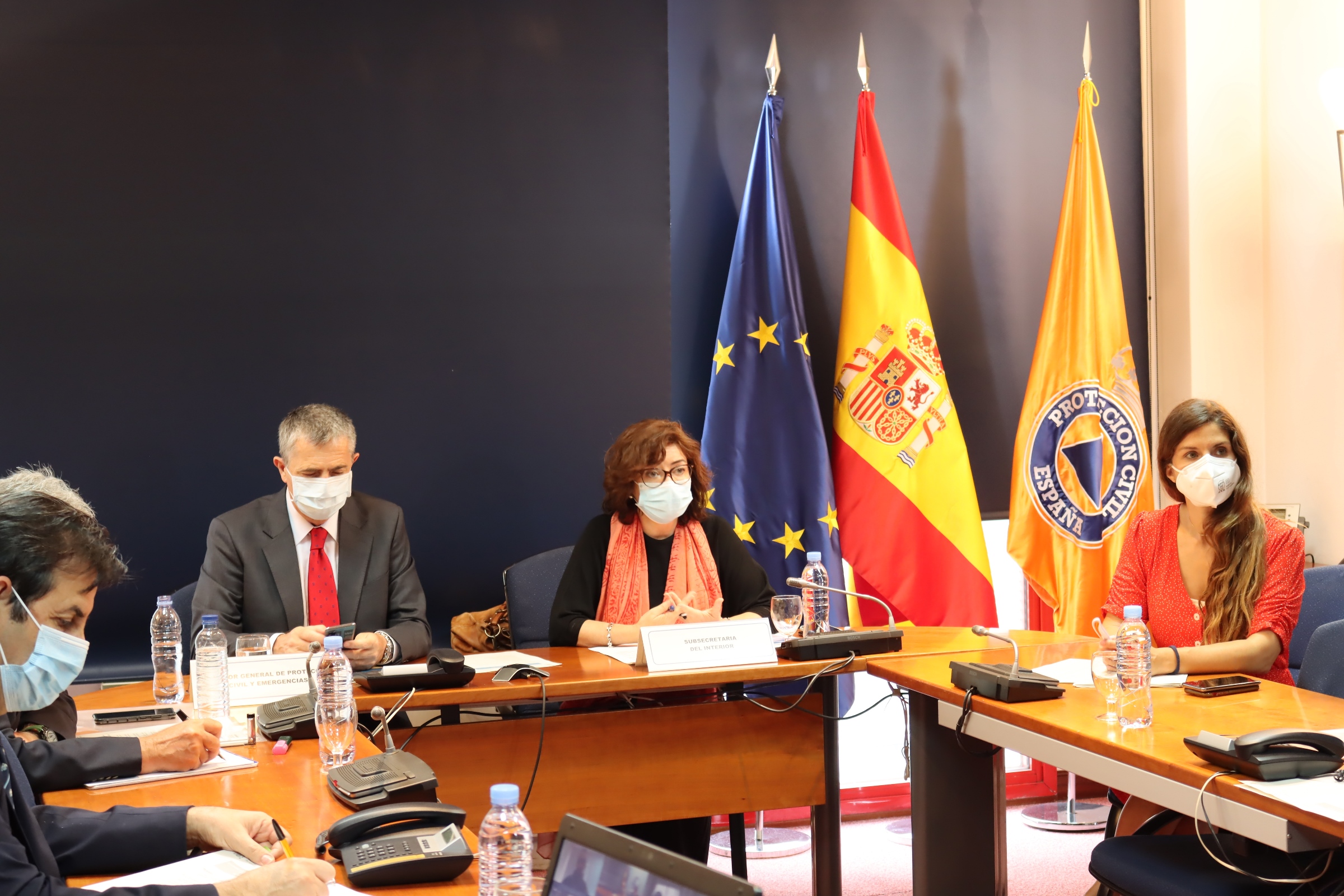 Comité estatal de coordinación y dirección reunido en la dirección general de Protección Civil