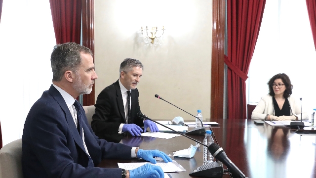 SM el Rey con el ministro del interior Grande Marlaska