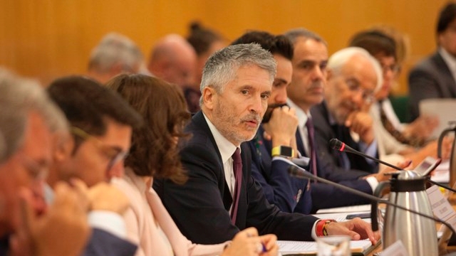 Fernando Grande-Marlaska, Isabel Goicoechea, Francisco Pardo y Alberto Herrera