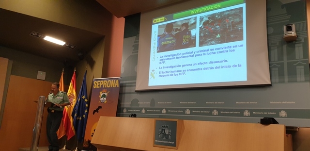 presentación de la Guardia Civil y de Protección Civil contra los incendios forestales
