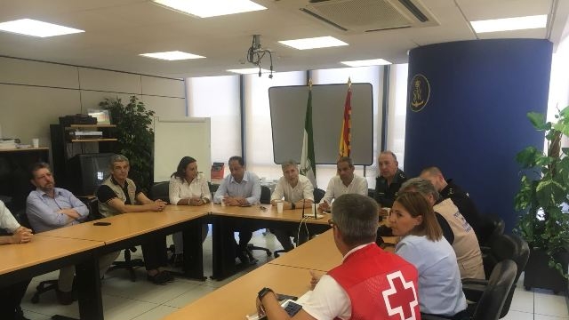 los asistentes reunidos para reforzar el dispositivo de la operación paso del Estrecho