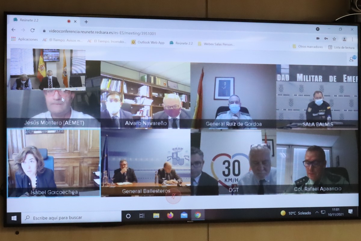Pantalla con los asistentes a la videoconferencia