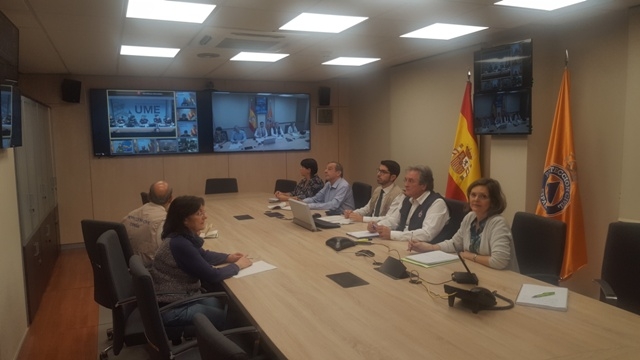 el director general en una videoconferencia para ver la evolución de la zona afectada