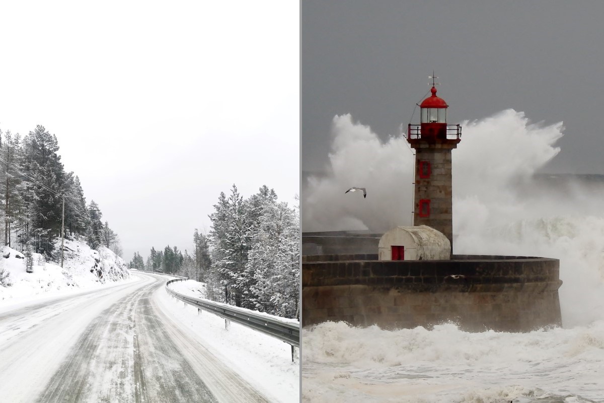 Nieve y oleaje