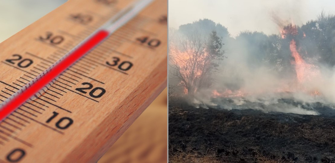 Termómetro e incendio