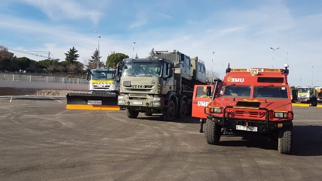camiones de la UME para la campaña de Vialidad Invernal 2018-2019