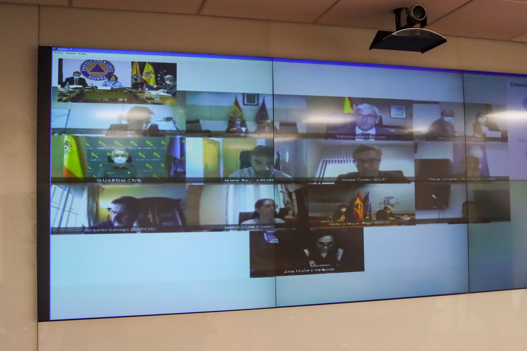 Pantalla con asistentes al CECO a través de videoconferencia