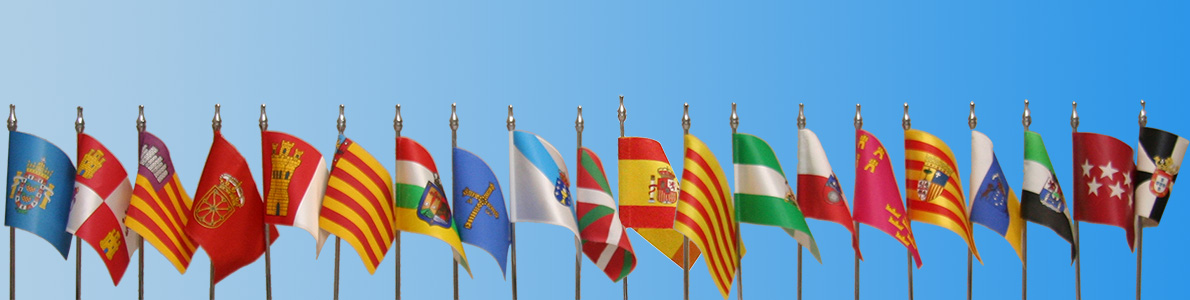 Imagen de todas las banderas de la Comunicades Autónomas